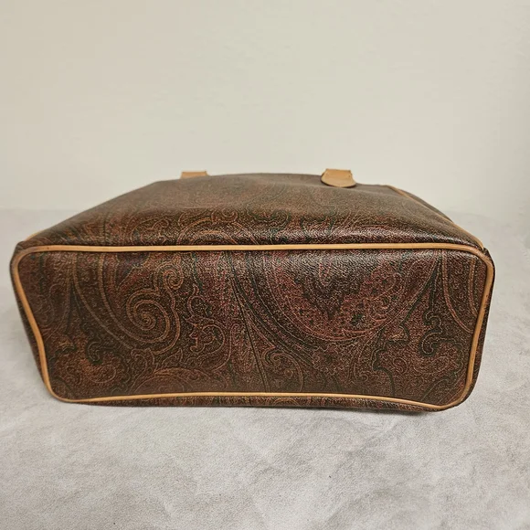 Etro Brown and Tan Paisley Satchel